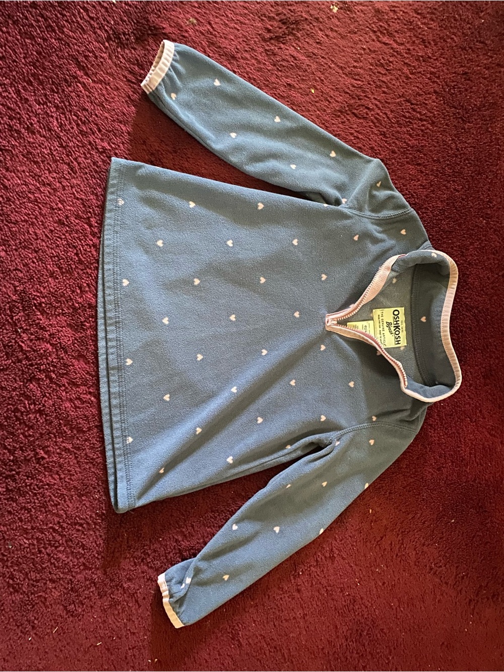 OshKosh B'gosh Light Purple Quarter-Zip Pullover with Pink Hearts
